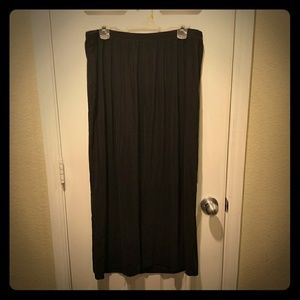 Stretchy Black Maxi Skirt wih Back Slit